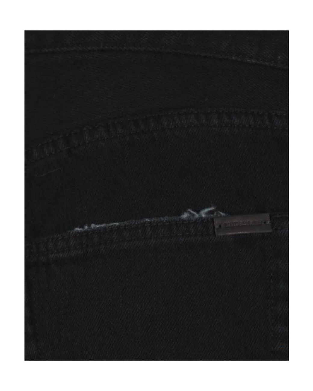 Saint Laurent Black Buttoned Straight Leg Jeans for men