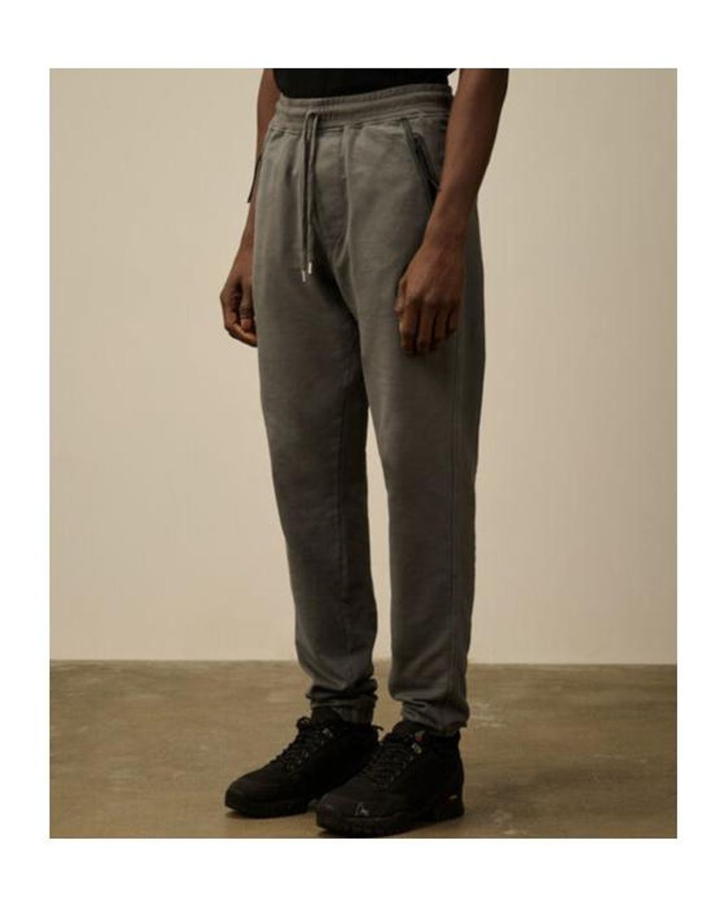 C P Company Gray Logo-Print Sweatpants for men