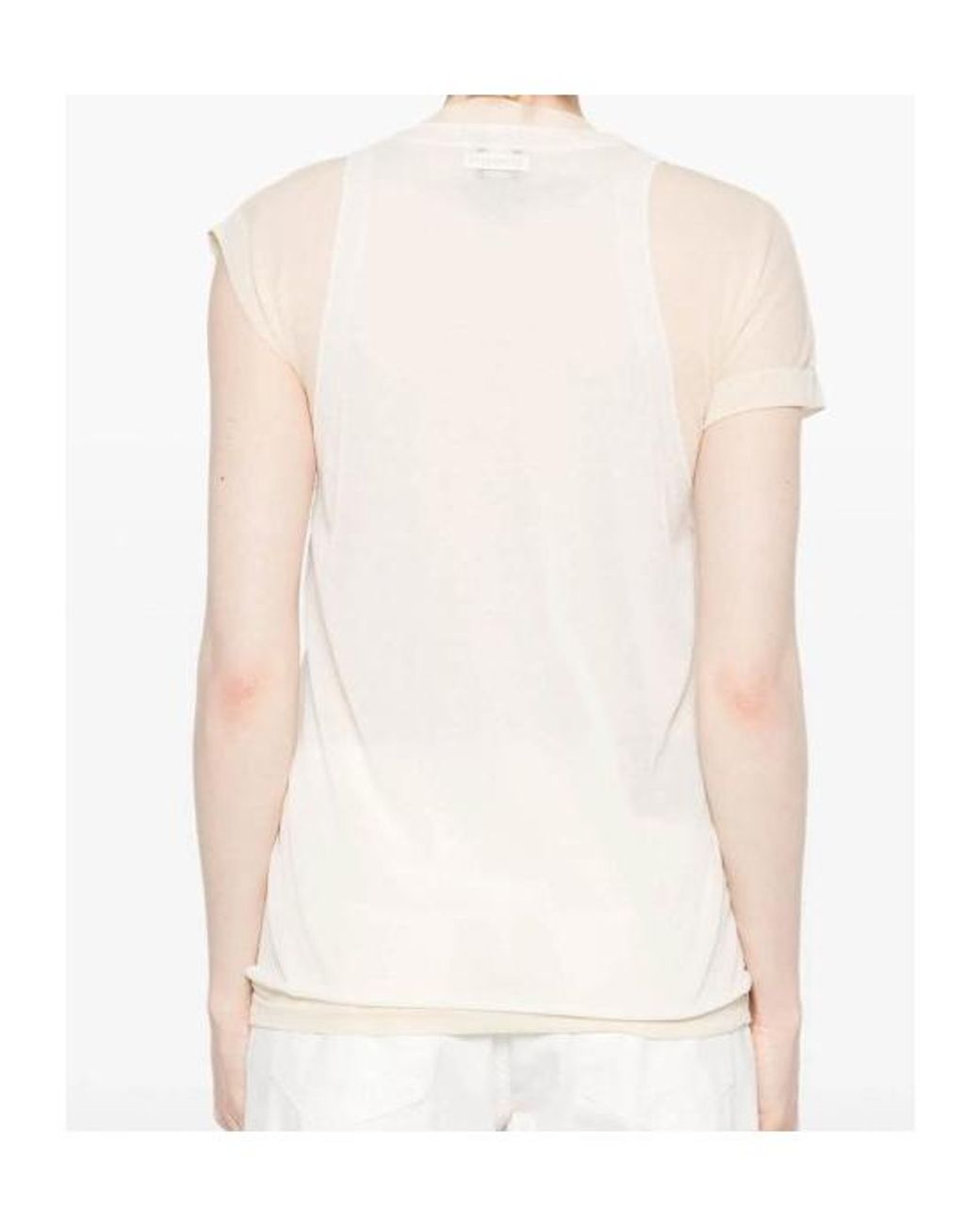 Pinko White Layered Knitted T-Shirt