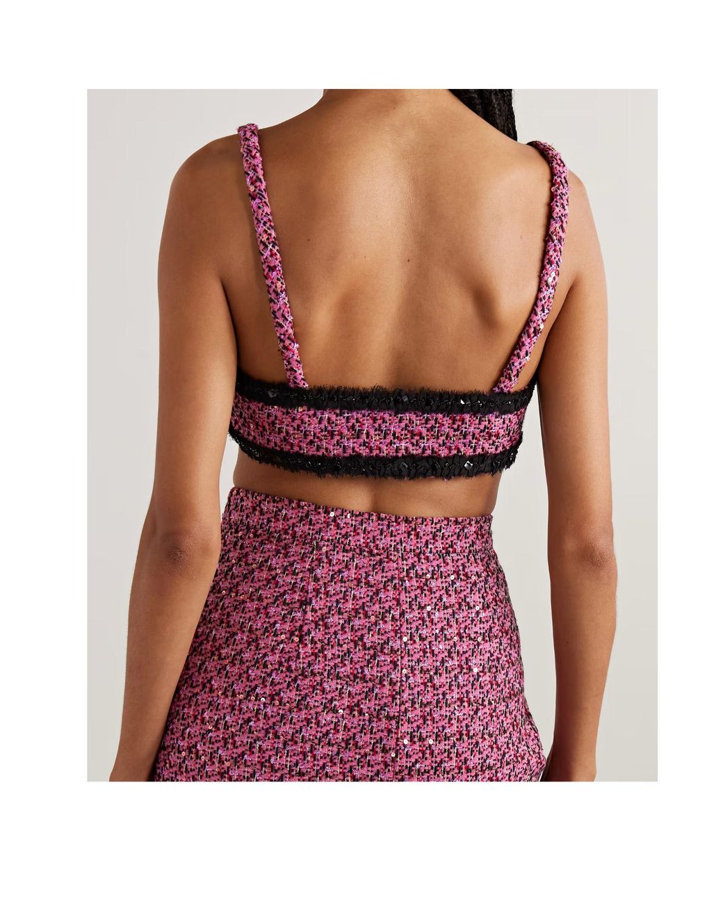 Alessandra Rich Purple Strapless Top