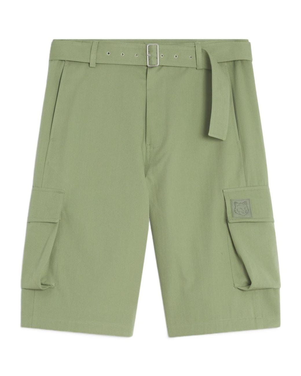 Maison Kitsuné Green Maison Kitsuné Belted Bermuda Shorts for men