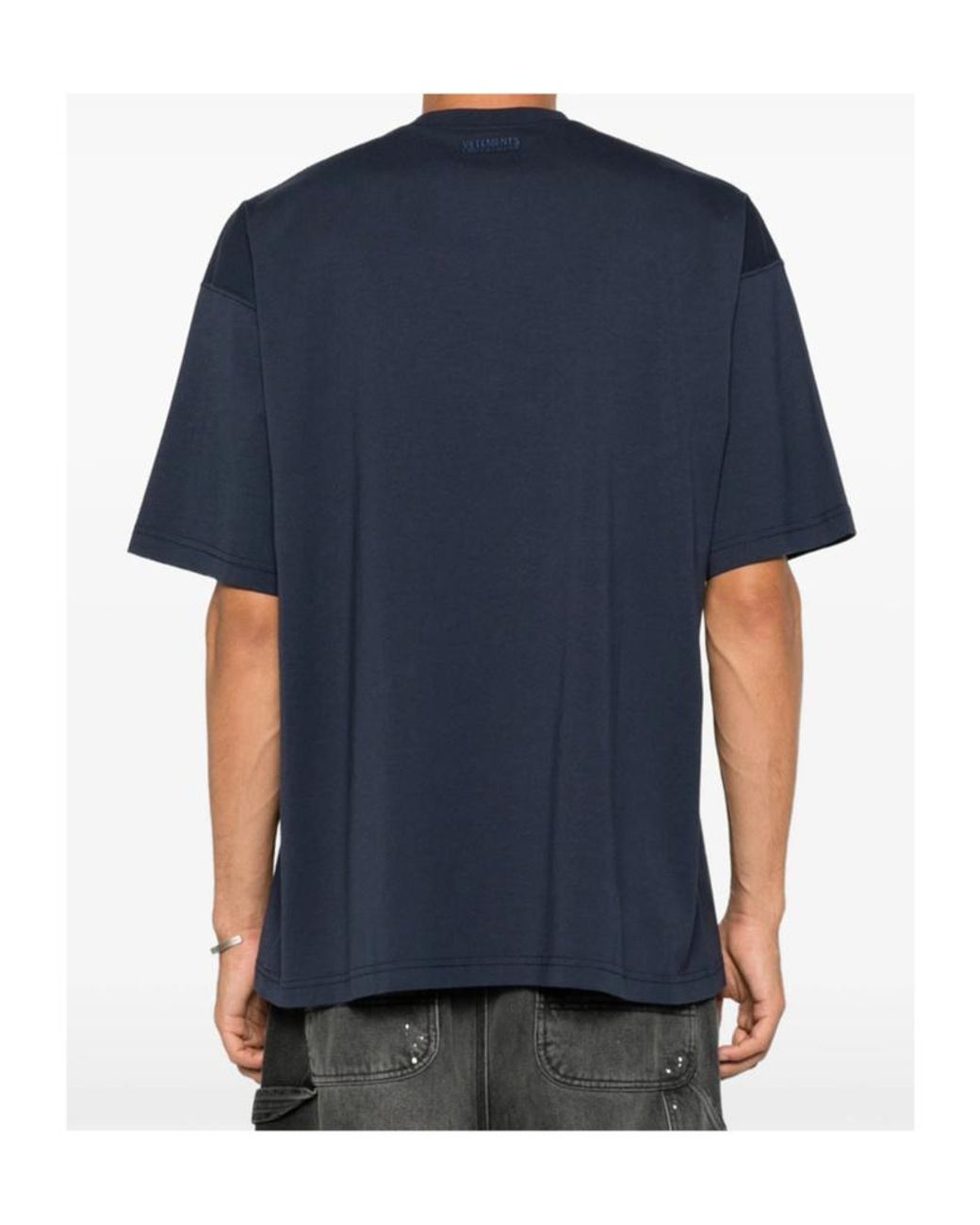 Vetements Blue Logo-Print T-Shirt for men