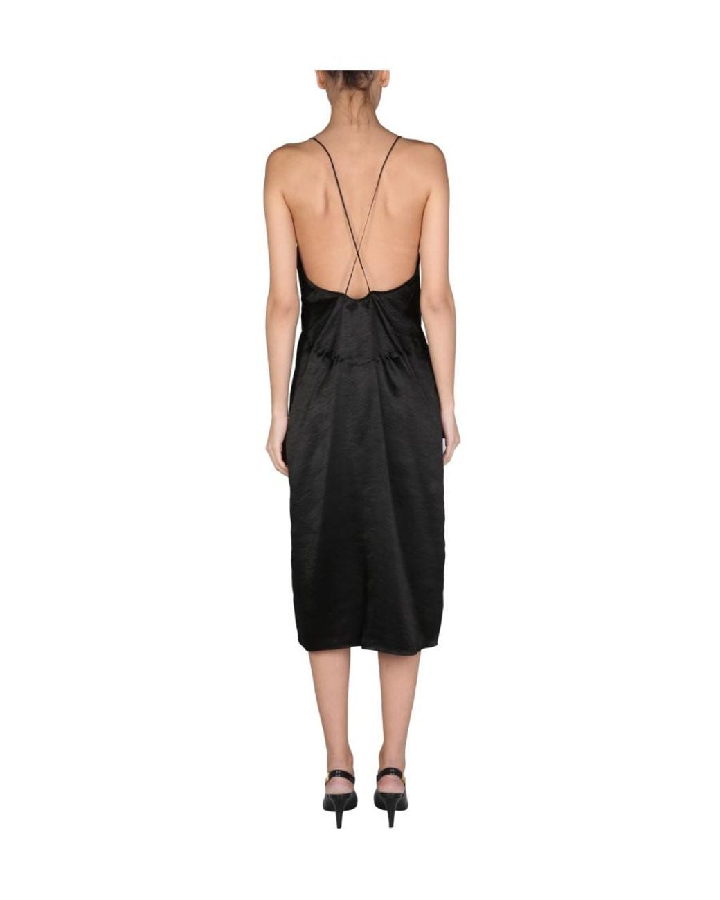 DSquared² Black Undervest V-Neck Midi Dress