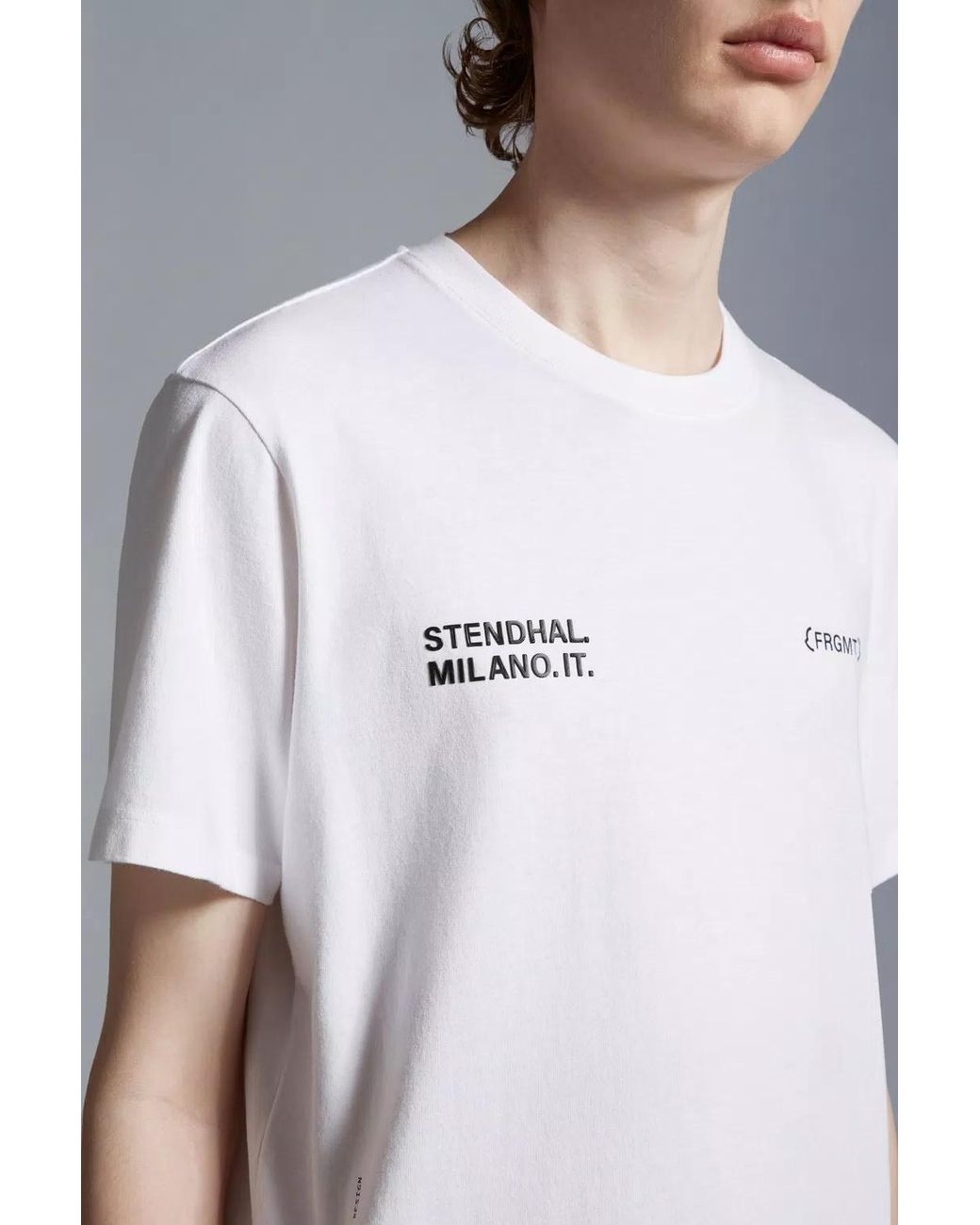 Moncler White Logo Motif T-Shirt for men