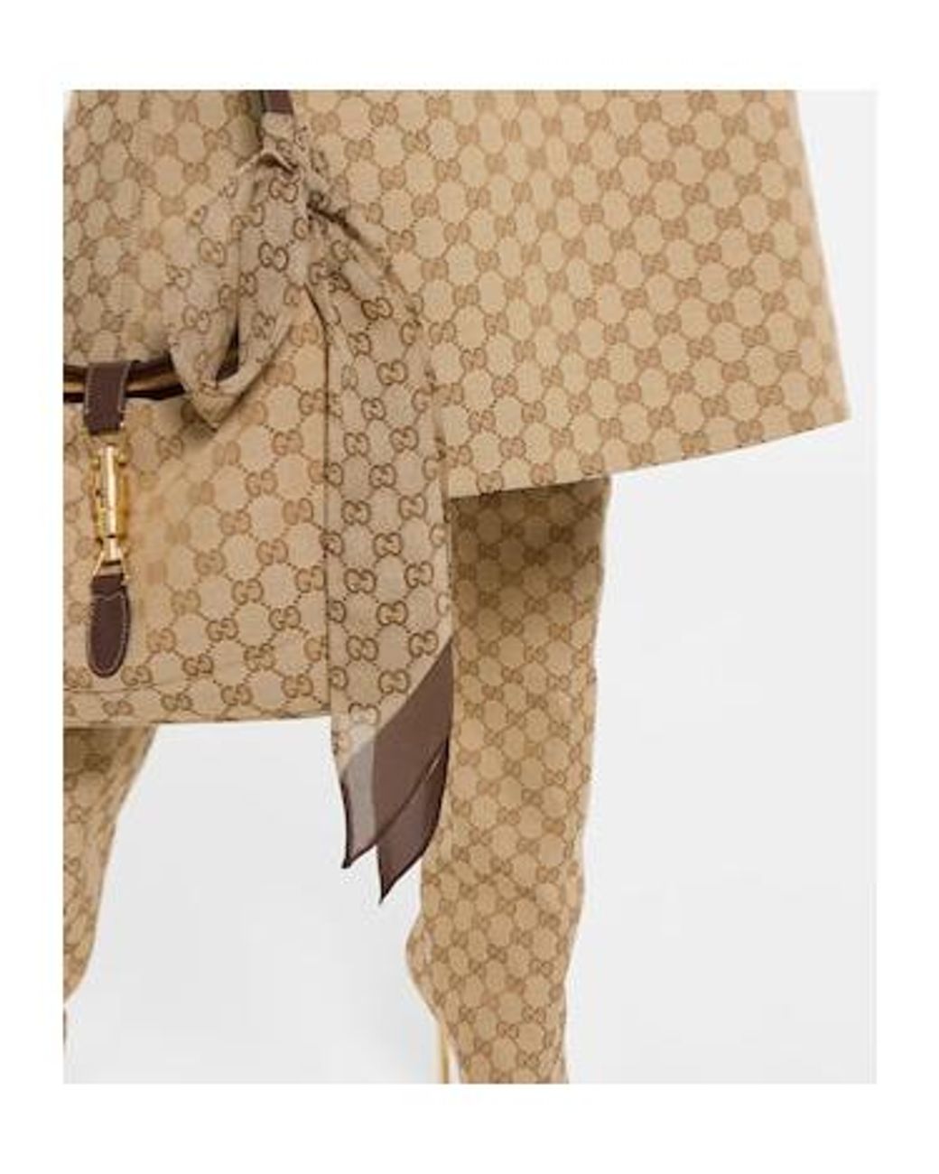 Gucci White Printed Chiffon Ribbon