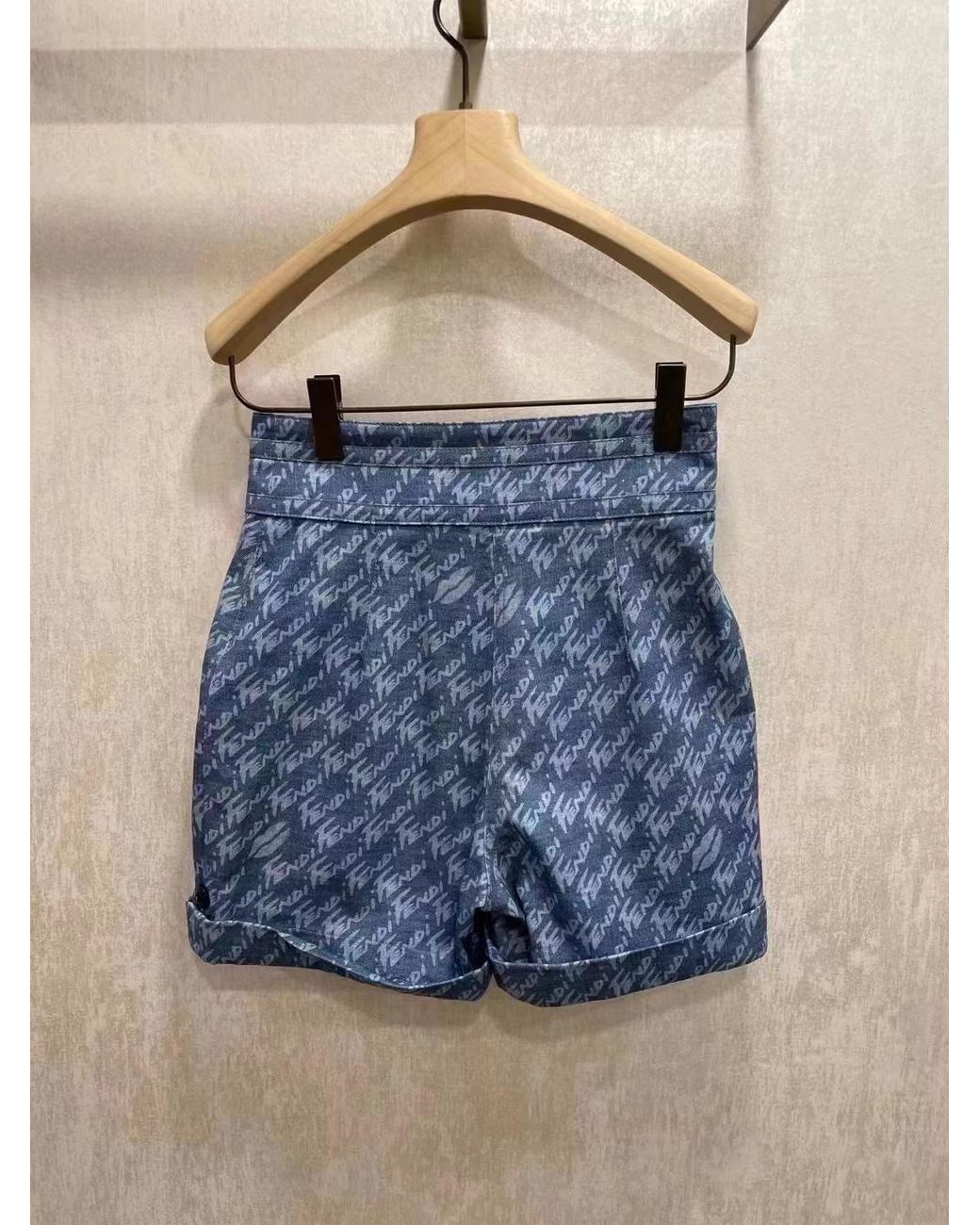 Fendi Blue Light Chambray Shorts