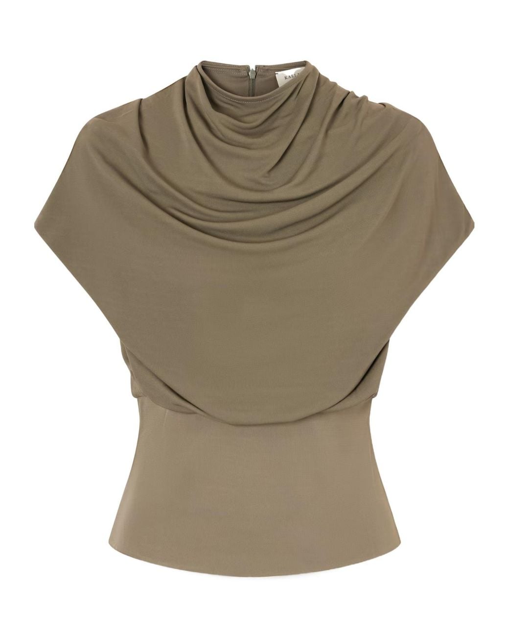 Kallmeyer Green Gathered Draped Jersey Top
