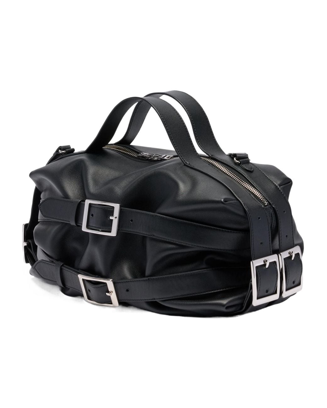 Simone Rocha Black Biker Buckled Shoulder Bag
