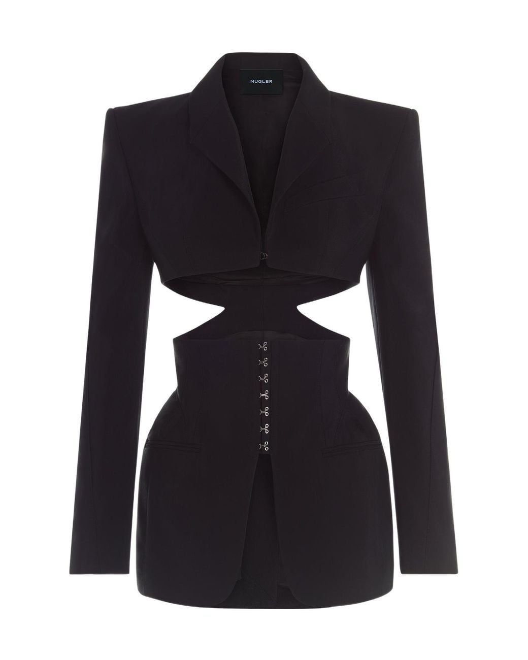 Mugler Black Cut-Out Detailing Blazer
