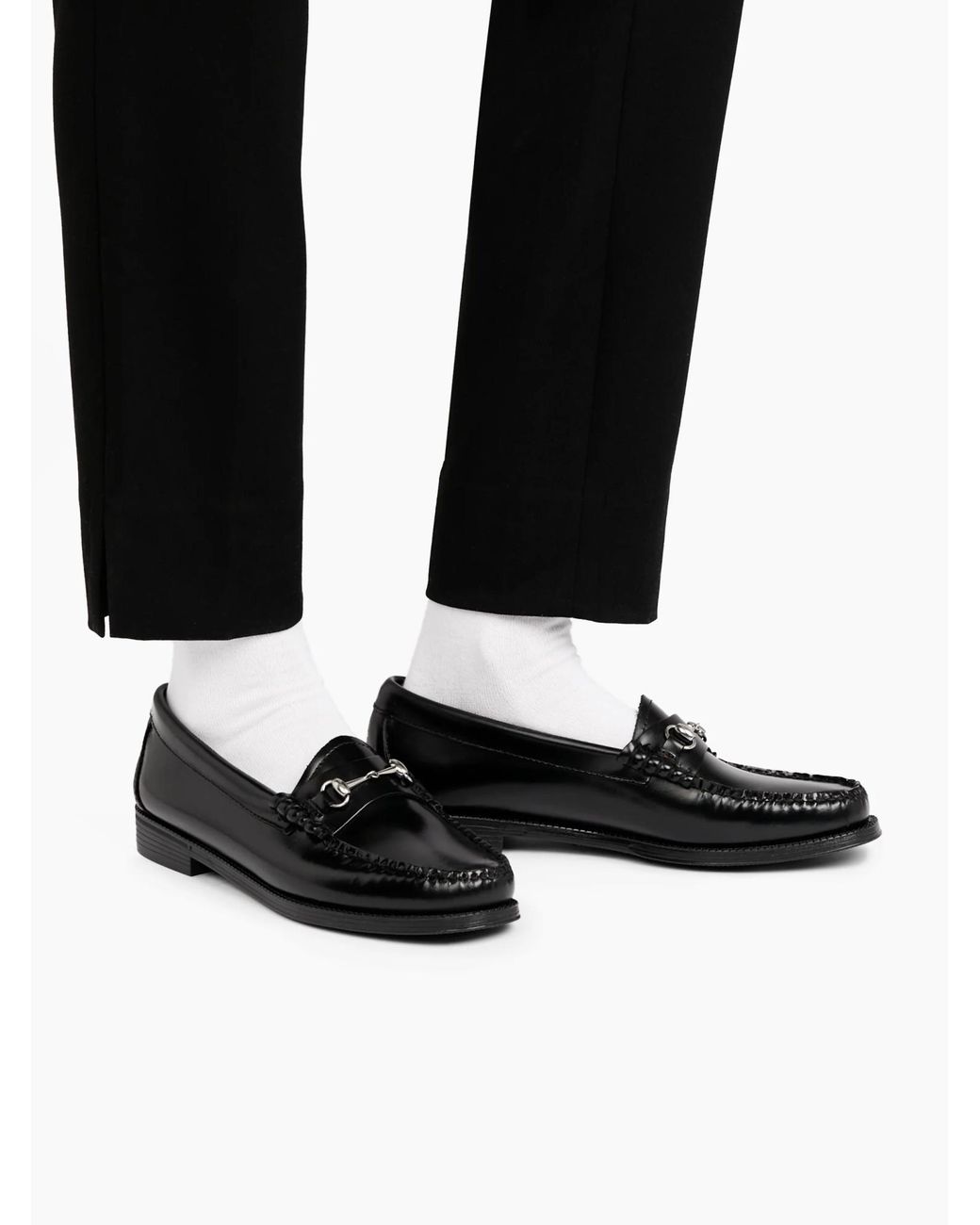 G.H.BASS Black Easy Weejuns Lianna Almond Toe Loafers