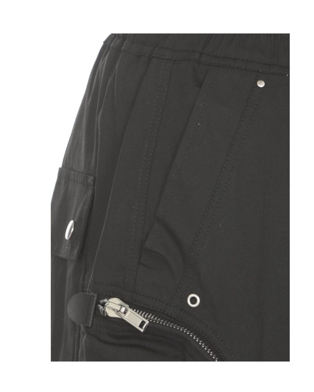 Rick Owens Black Zip Detailed Drawstring Trousers for men