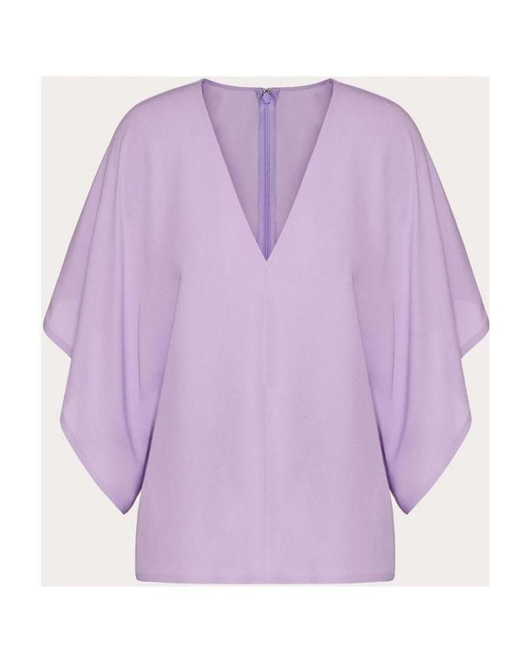 Valentino Purple Georgette V-Neck Blouse