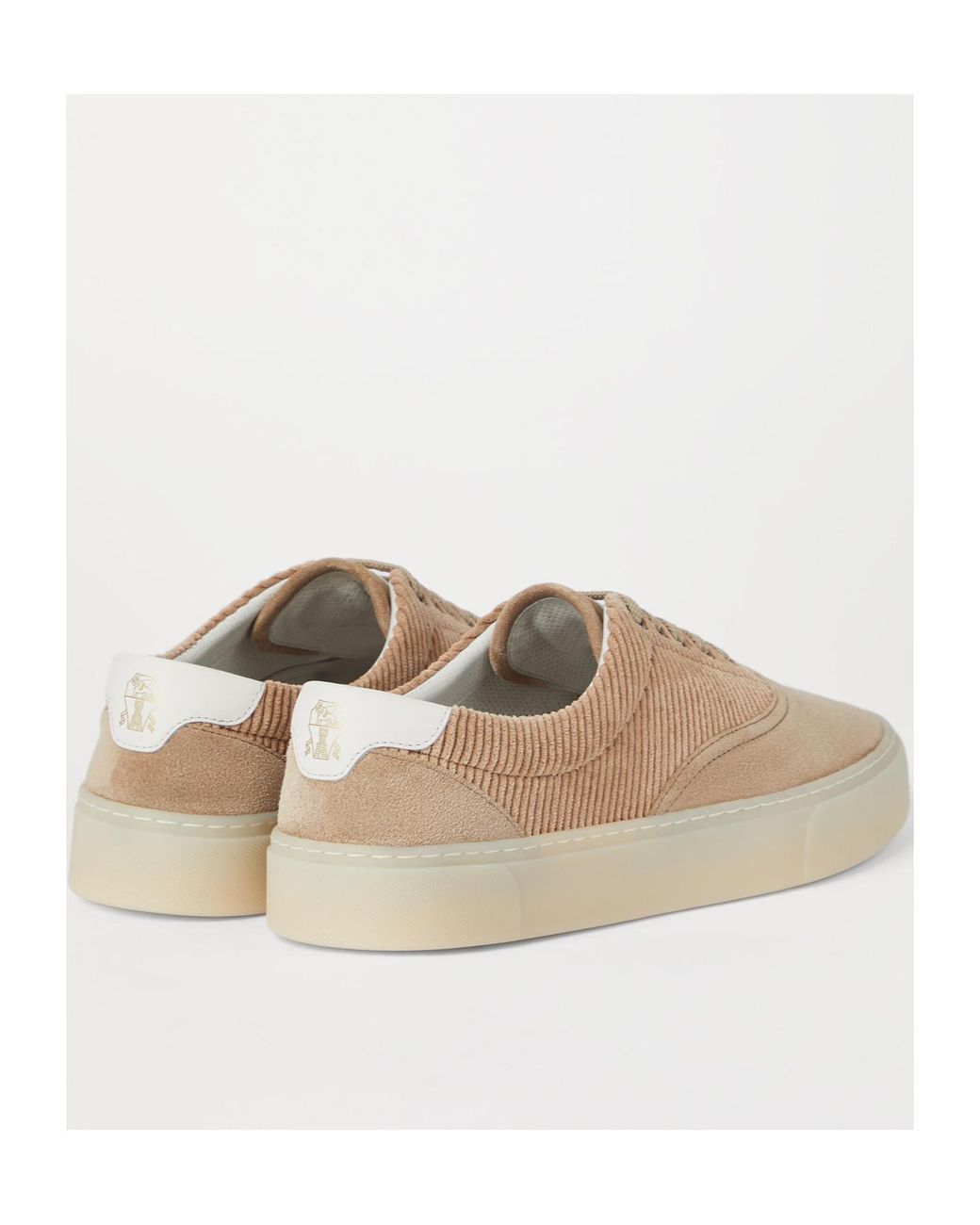 Brunello Cucinelli Brown Panelled Leather Sneakers for men