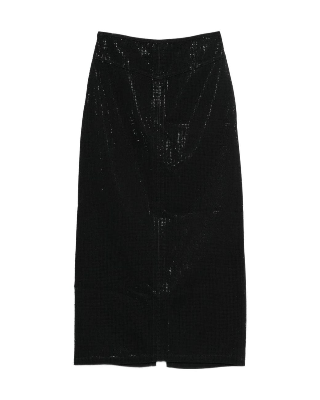 Emporio Armani Black Slit Midi Skirt