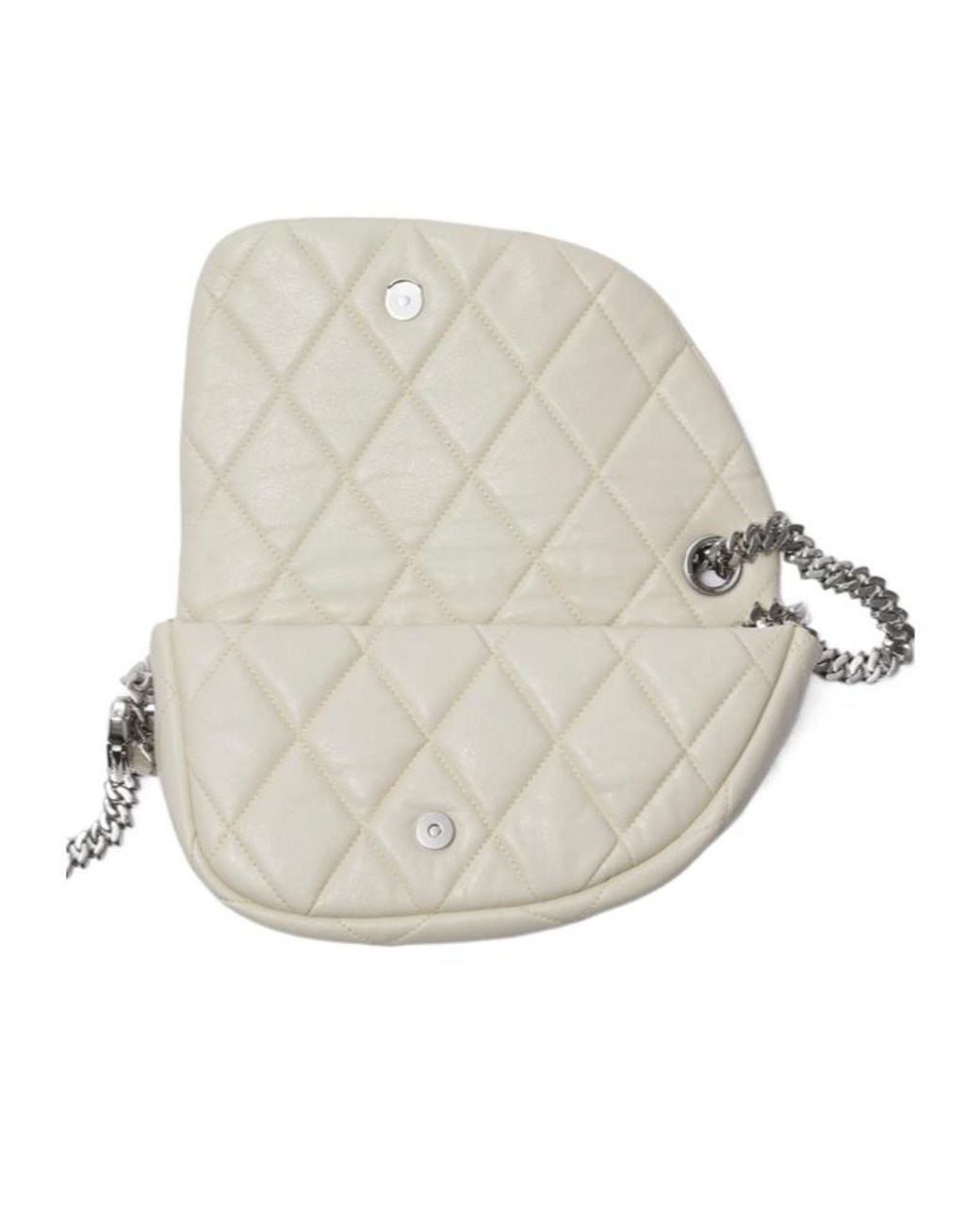 Burberry White Shield Lock Quilted Shoulder Bag