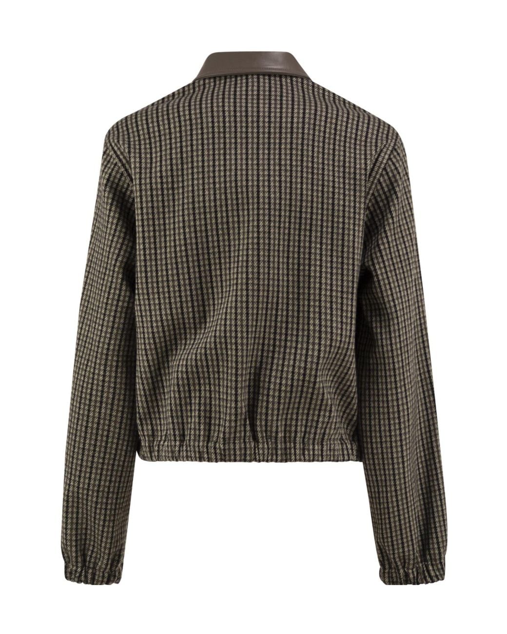 Fabiana Filippi Green Houndstooth Bomber Jacket