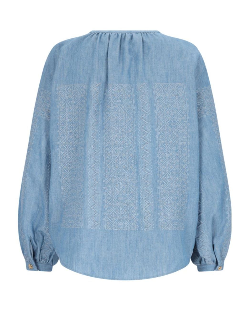 Céline Blue Embroidered Romy Blouse