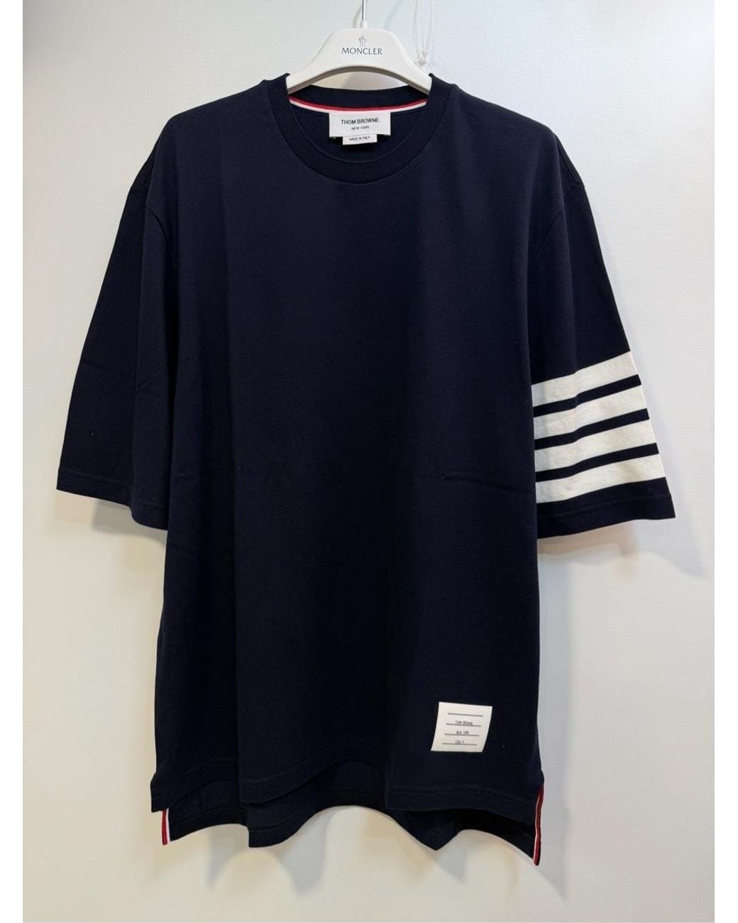 Thom Browne Blue Jersey 4-Bar Short Sleeve T-Shirt for men