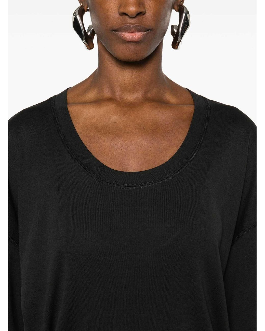 Lemaire Black Short-Sleeved Scoop-Neck T-Shirt