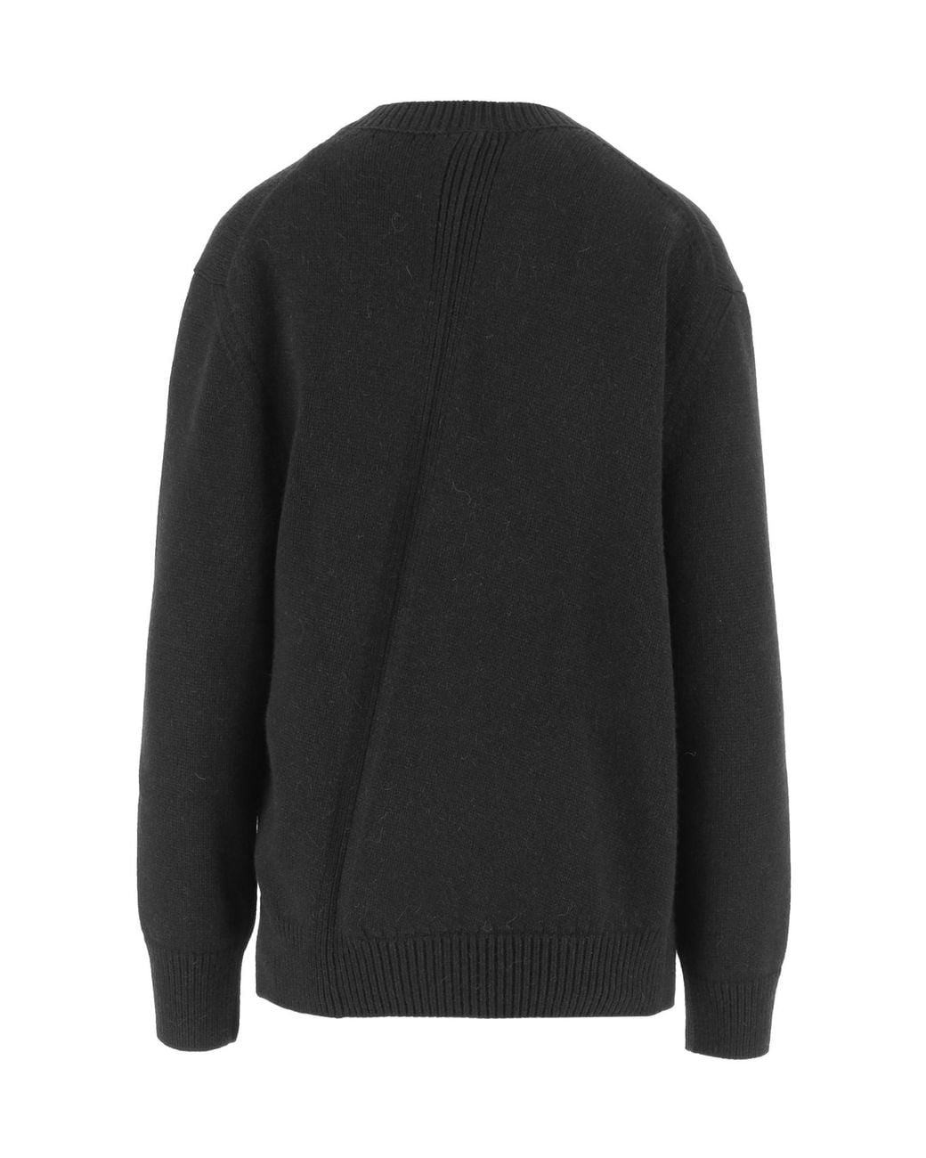 Jil Sander Blue Crew Neck Asymmetrical Hem Jumper