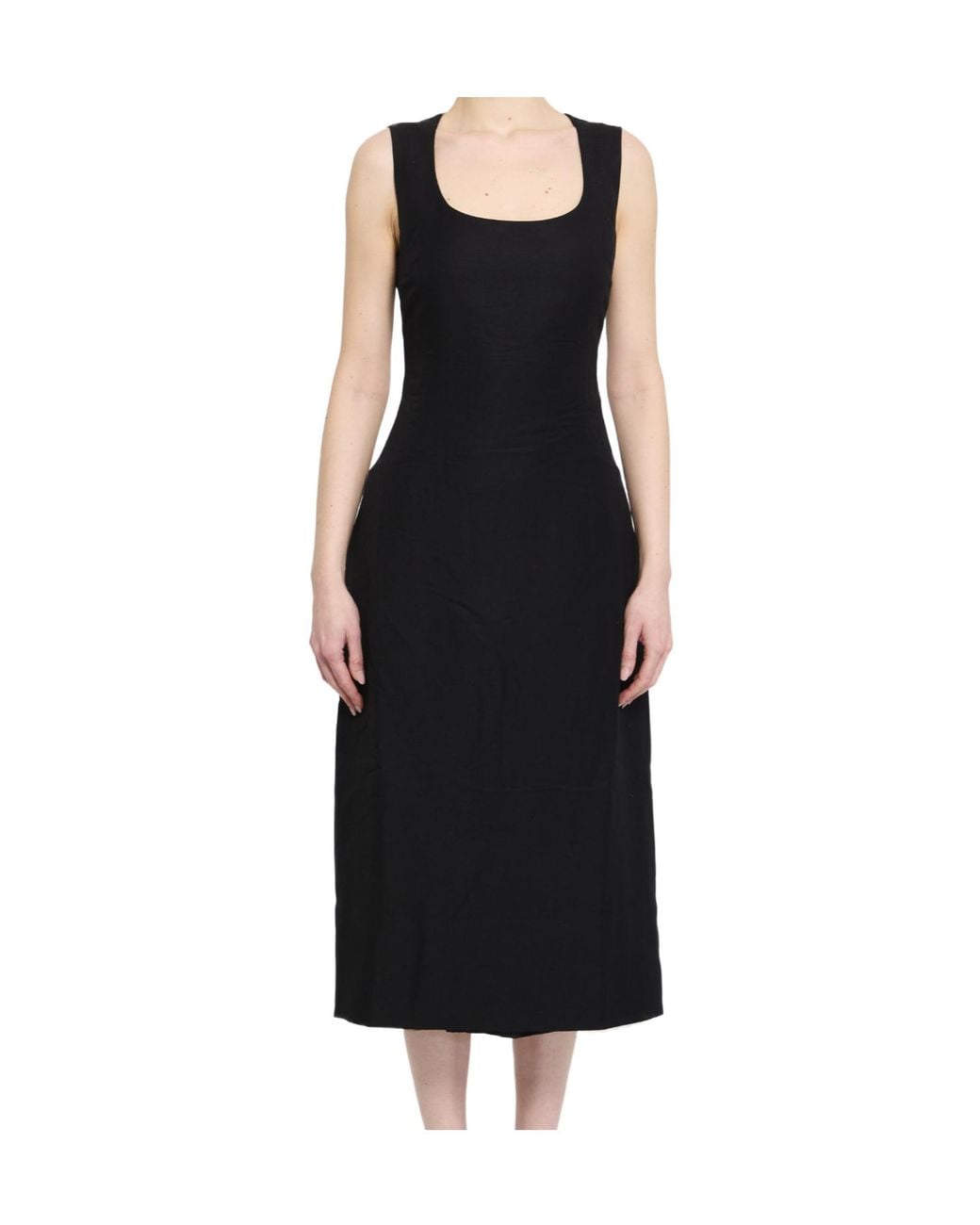 Jacquemus Black 'The Tablier' Midi Dress