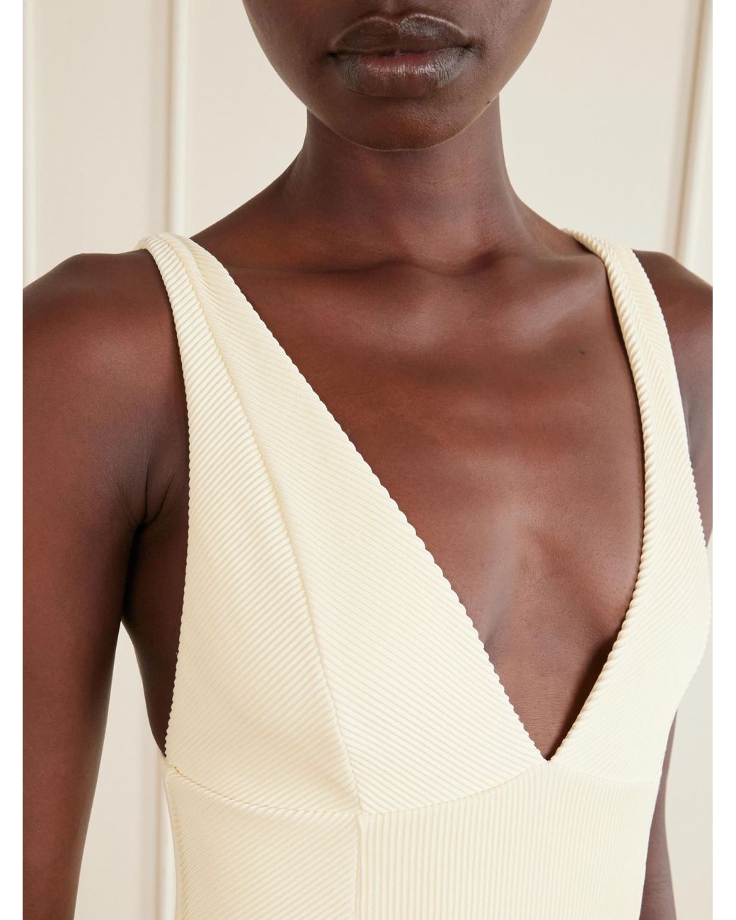 Haight White Ribbed Swimsuit