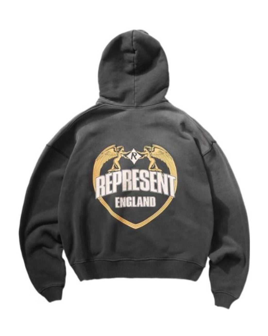 Represent Gray Apos;S Legacy Angel Border Logo Cotton Hoodie for men