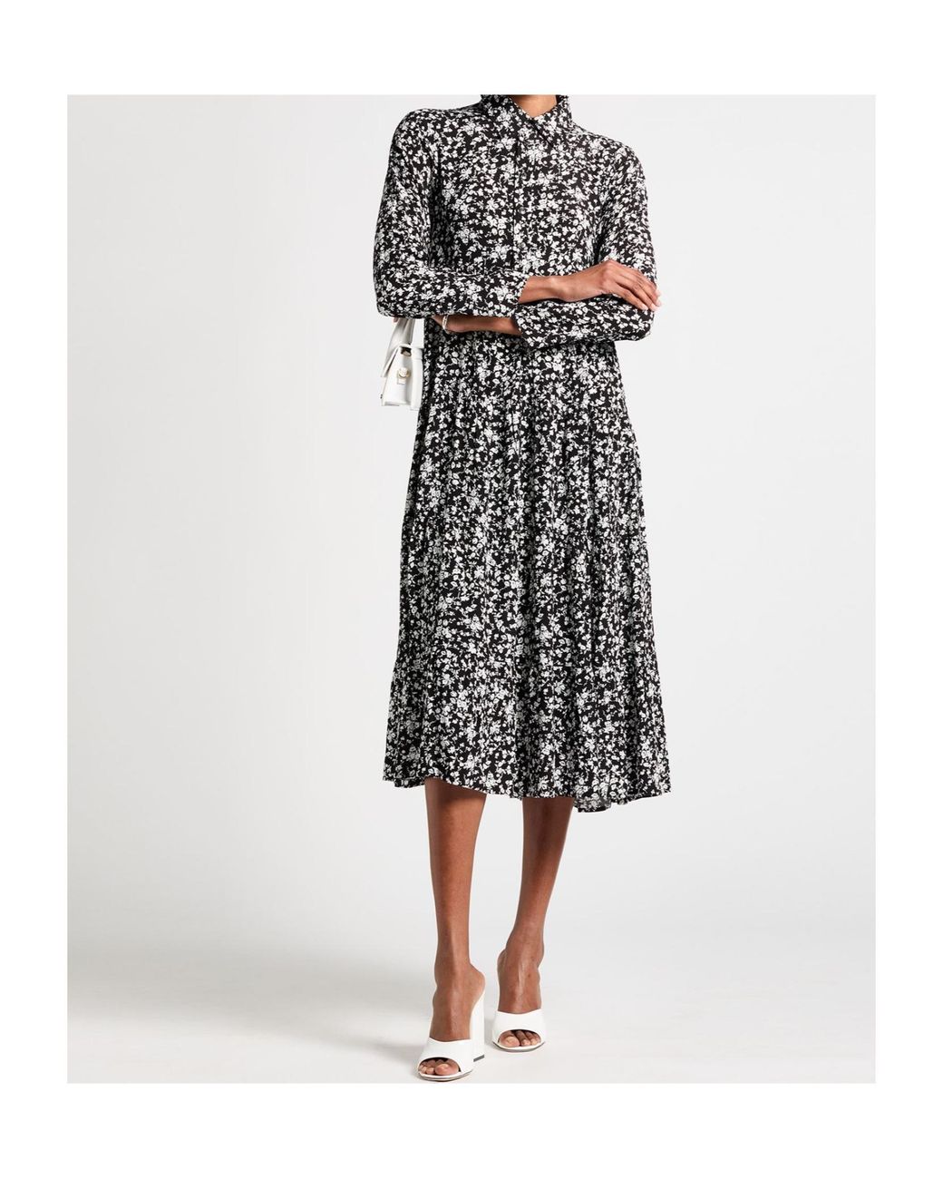Ganni Gray Floral Pattern Dress