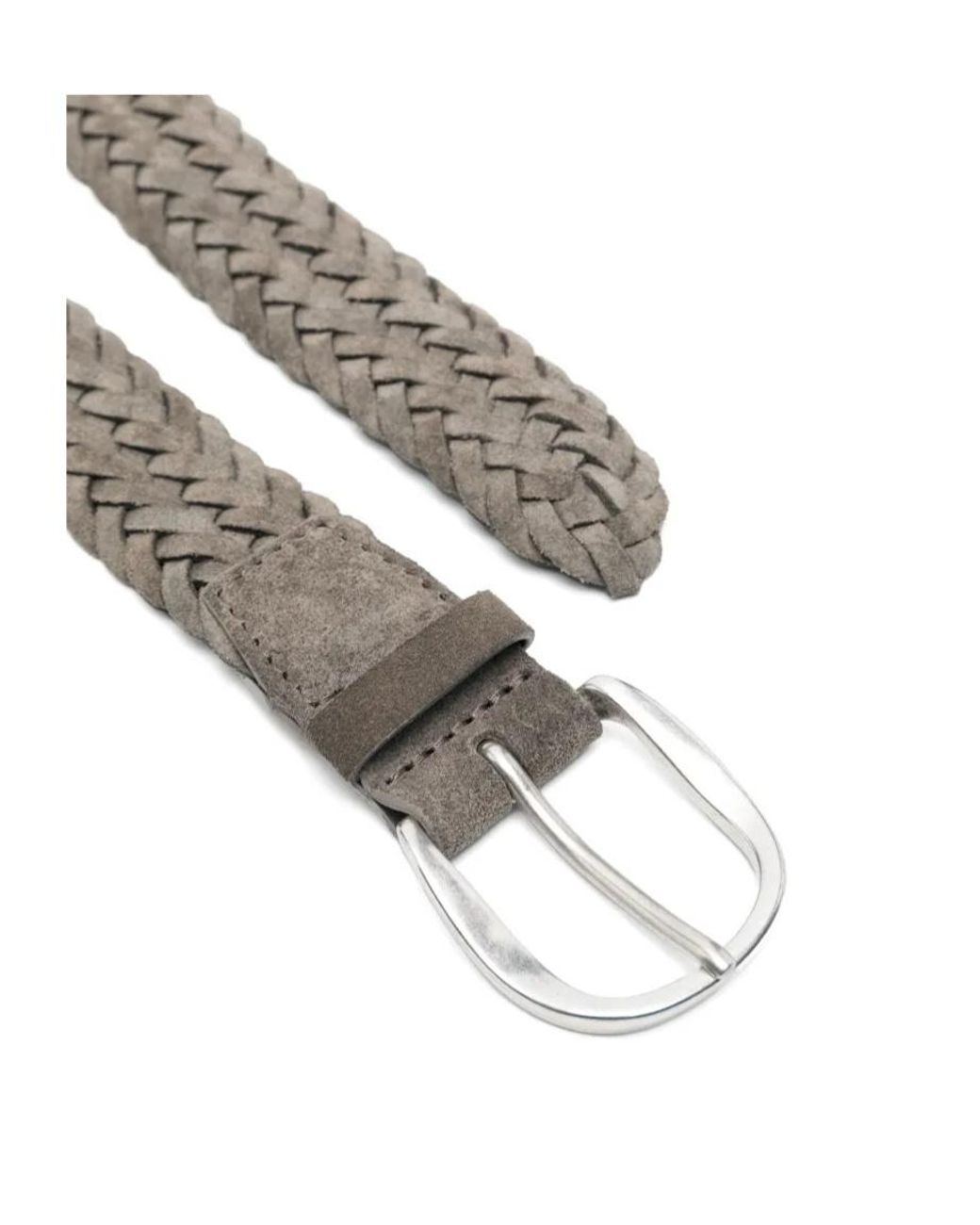Orciani White Suede Plot Braided Belt 3,5 Cm for men