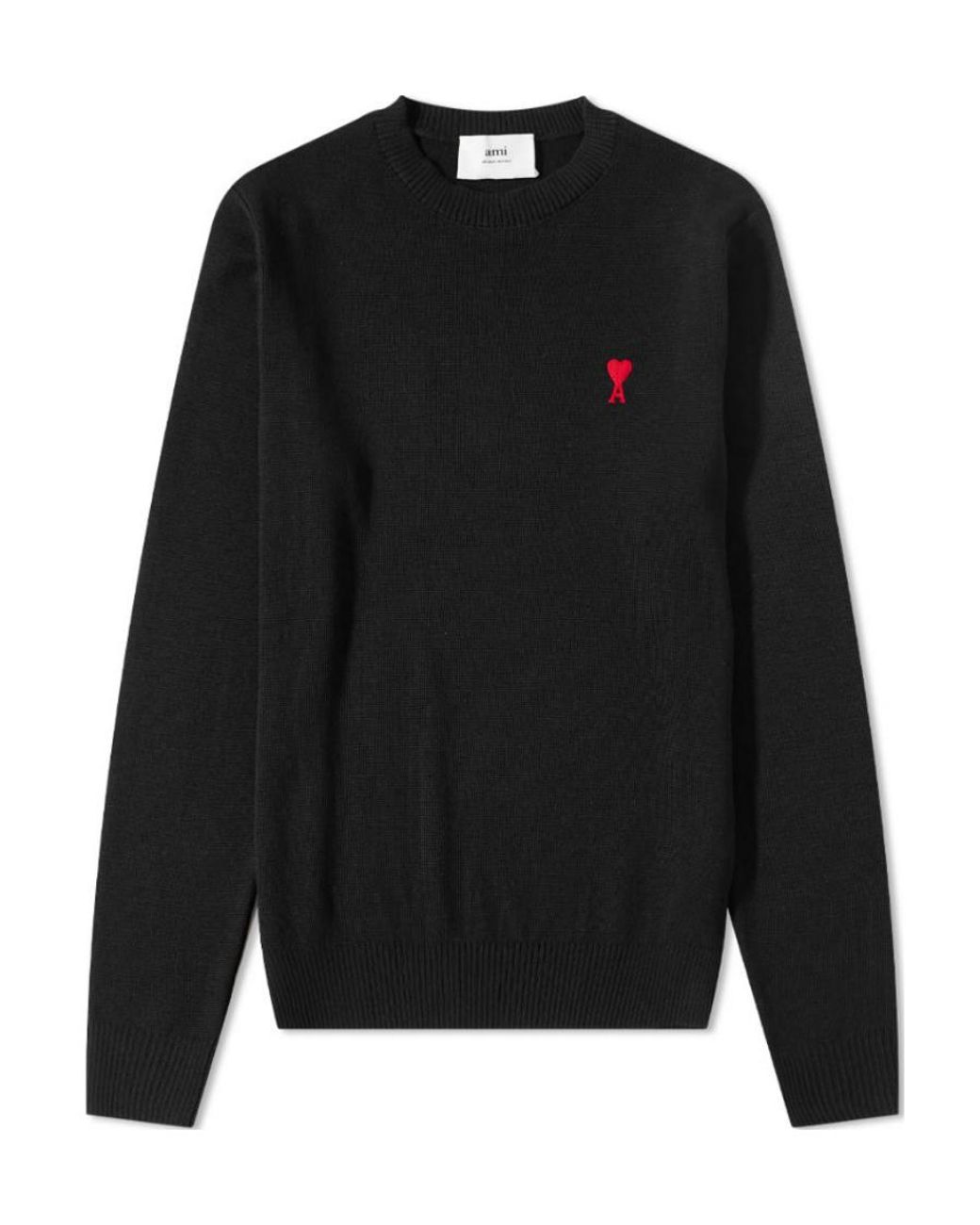 AMI Black Ami De Coeur Knitted Jumper for men