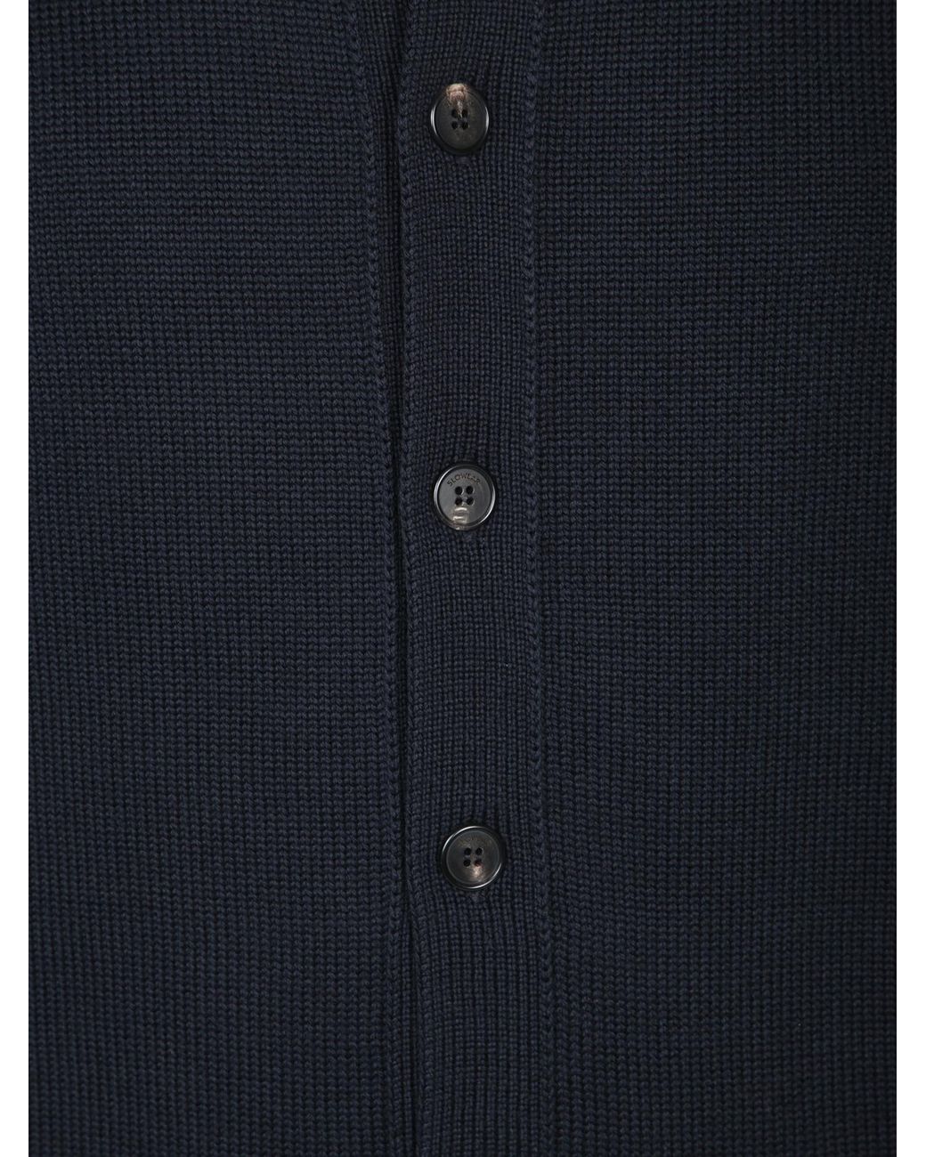 Zanone Blue Ribbed Wool Knit Cardigan for men
