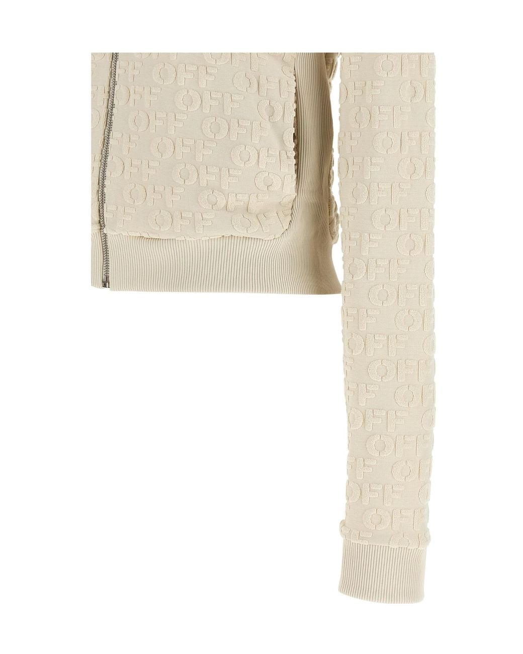 Off-White c/o Virgil Abloh Natural Terry Off Zip-Up Hoodie