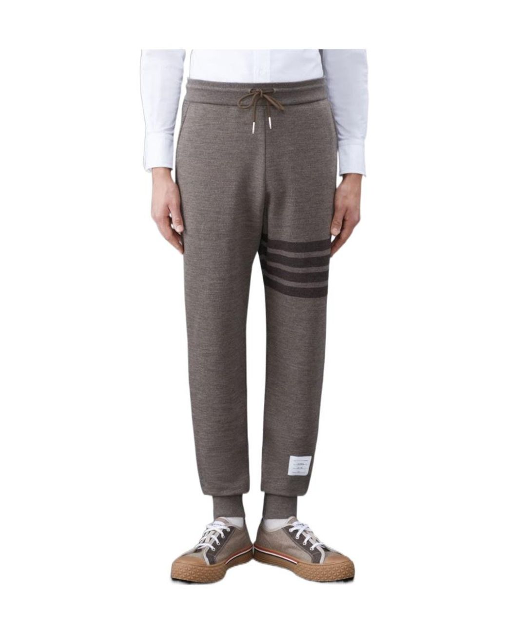 Thom Browne Black Four Bar Drawstring Joggers for men