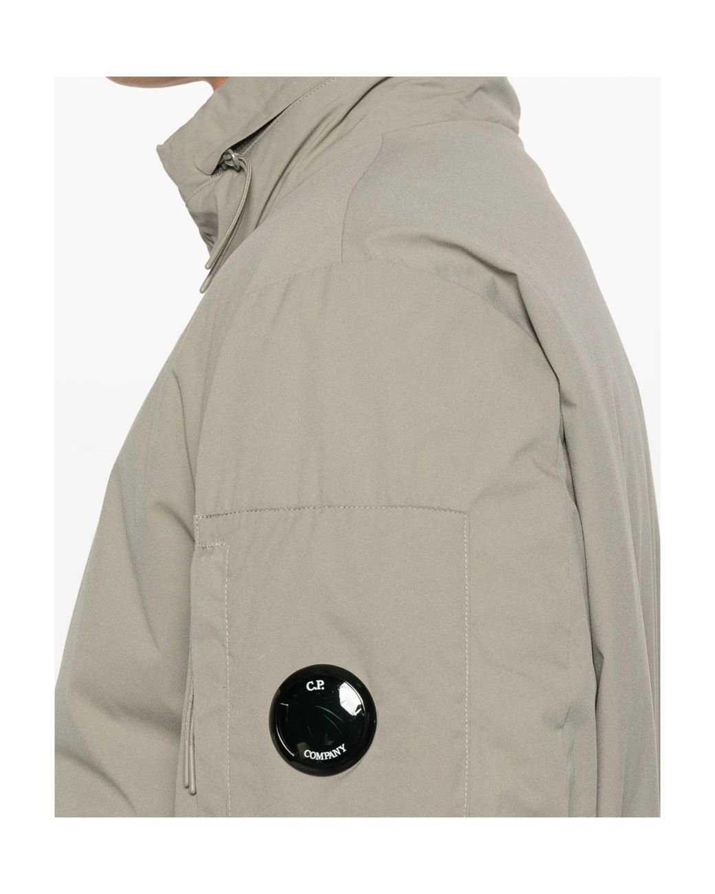 C P Company Gray Pro-Tek Hooded Bomber Padded Jacket for men