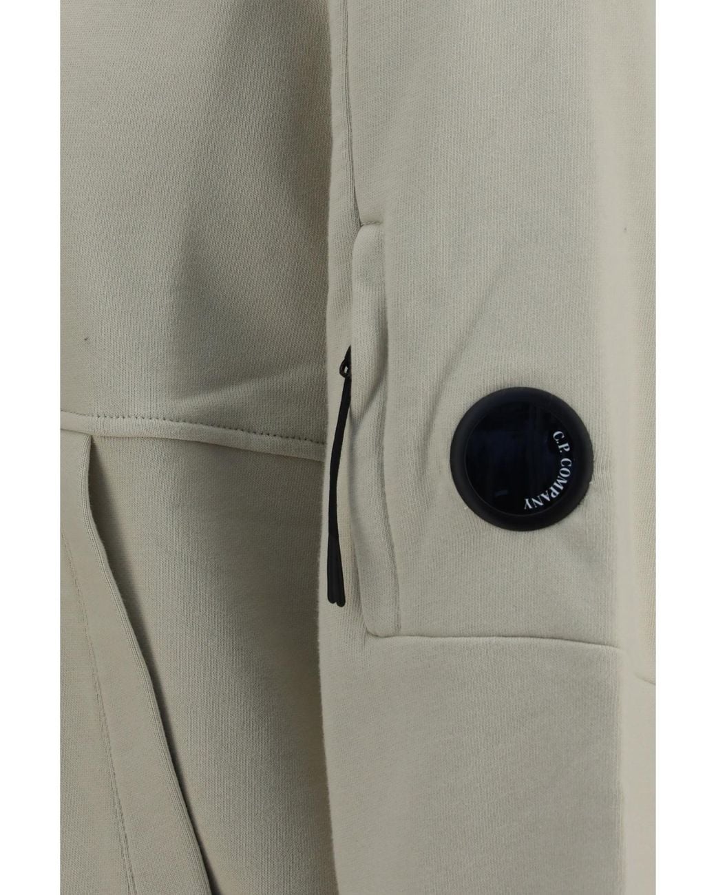 C P Company Gray Lens Detailed Drawstring Hoodie for men
