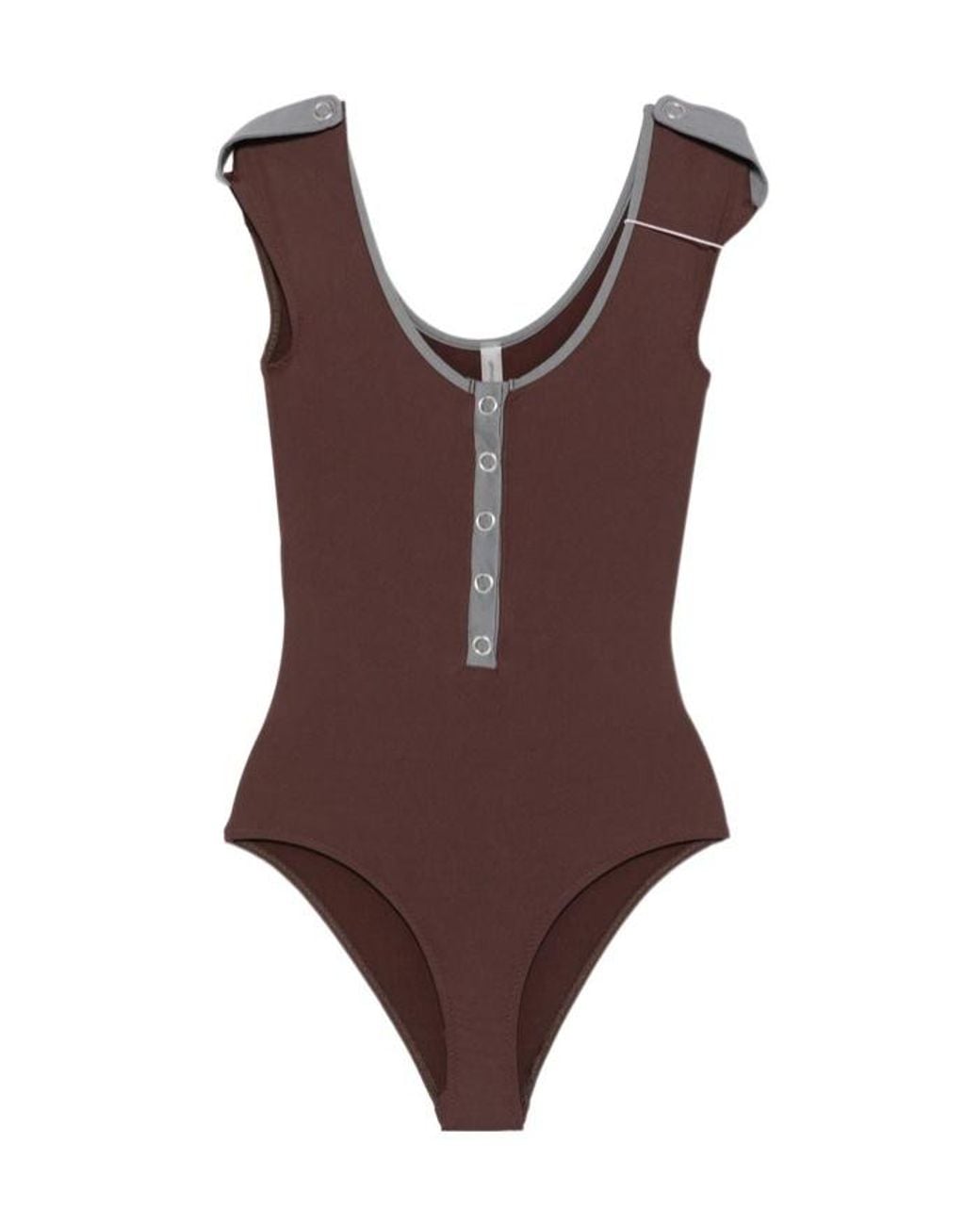 GIMAGUAS Brown Sleeveless One-Piece Swimsuit