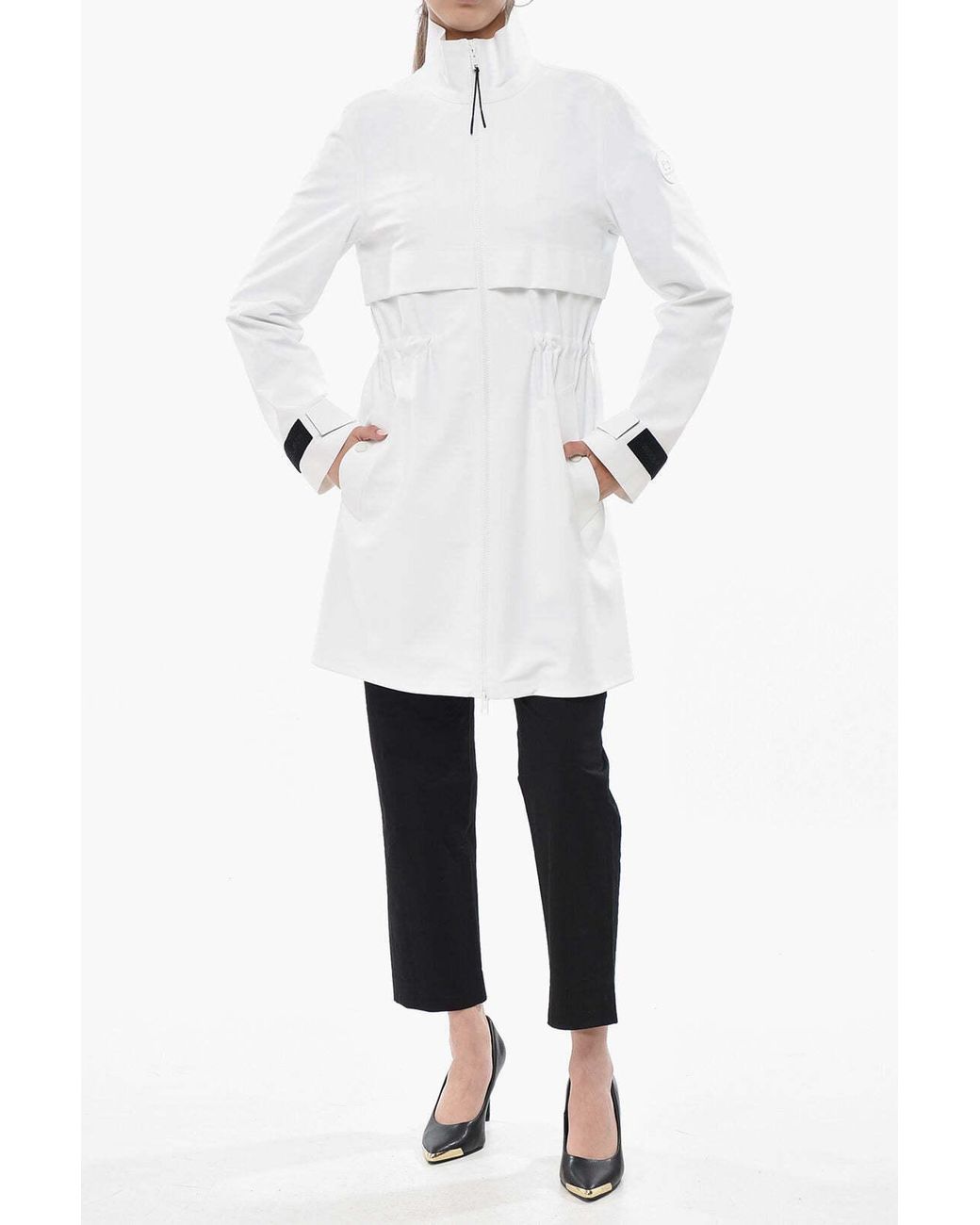 Woolrich White Pequea Logo Patch Coat