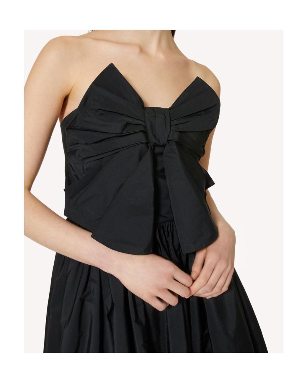 RED Valentino Black Bow Detailed Strapless