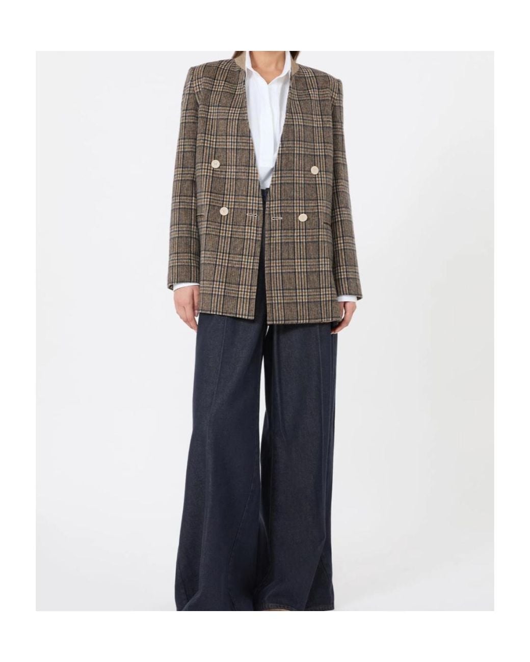 Max Mara Brown Draped Wool Jacket