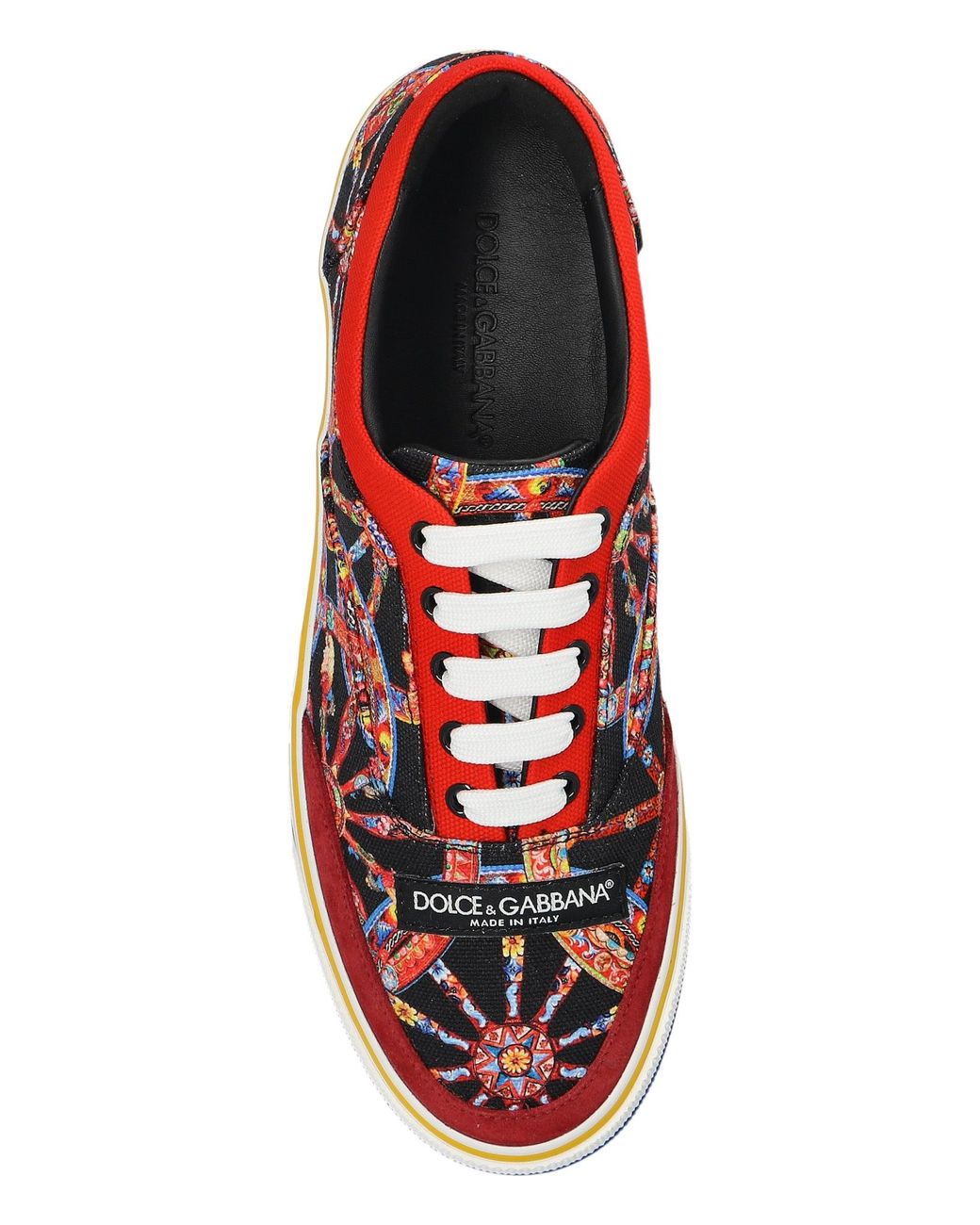 Dolce & Gabbana Red Carretto Printed Sports Shoes