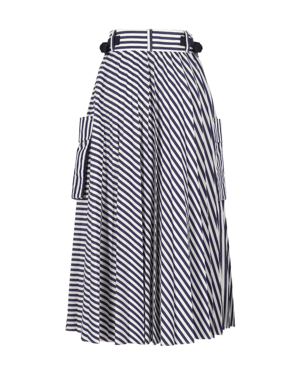 Sacai Blue Striped Midi Skirt