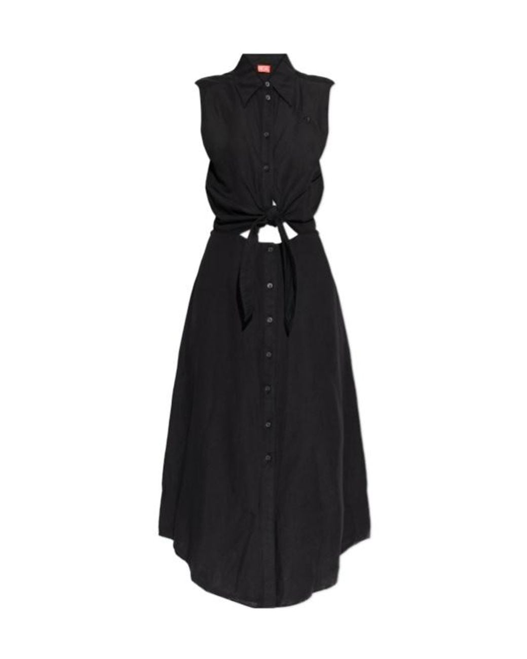 DIESEL Black Button-Tie Dress