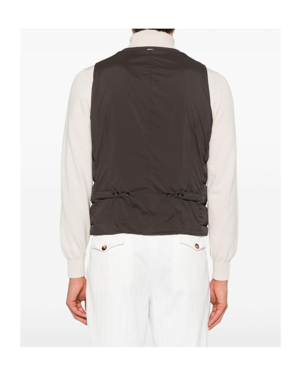 Herno Gray Single-Breasted Down Vest for men