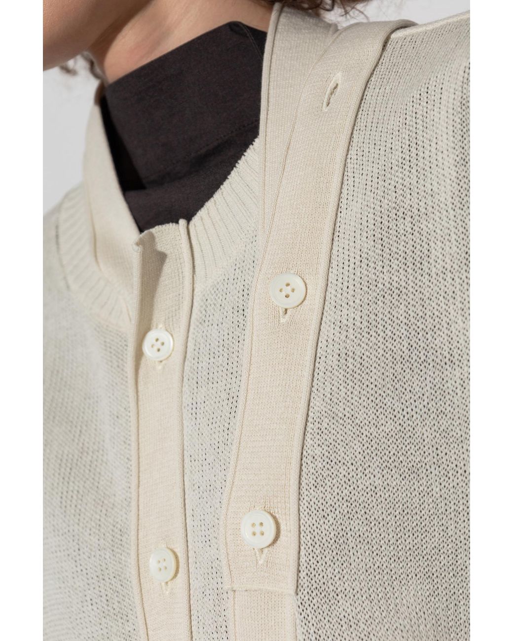 Issey Miyake White Cotton Cardigan