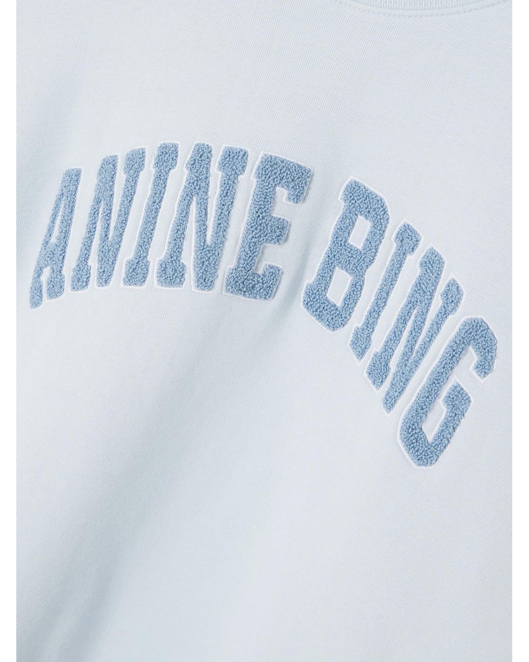 Anine Bing Blue Mile Logo Flocked Crewneck Sweatshirt