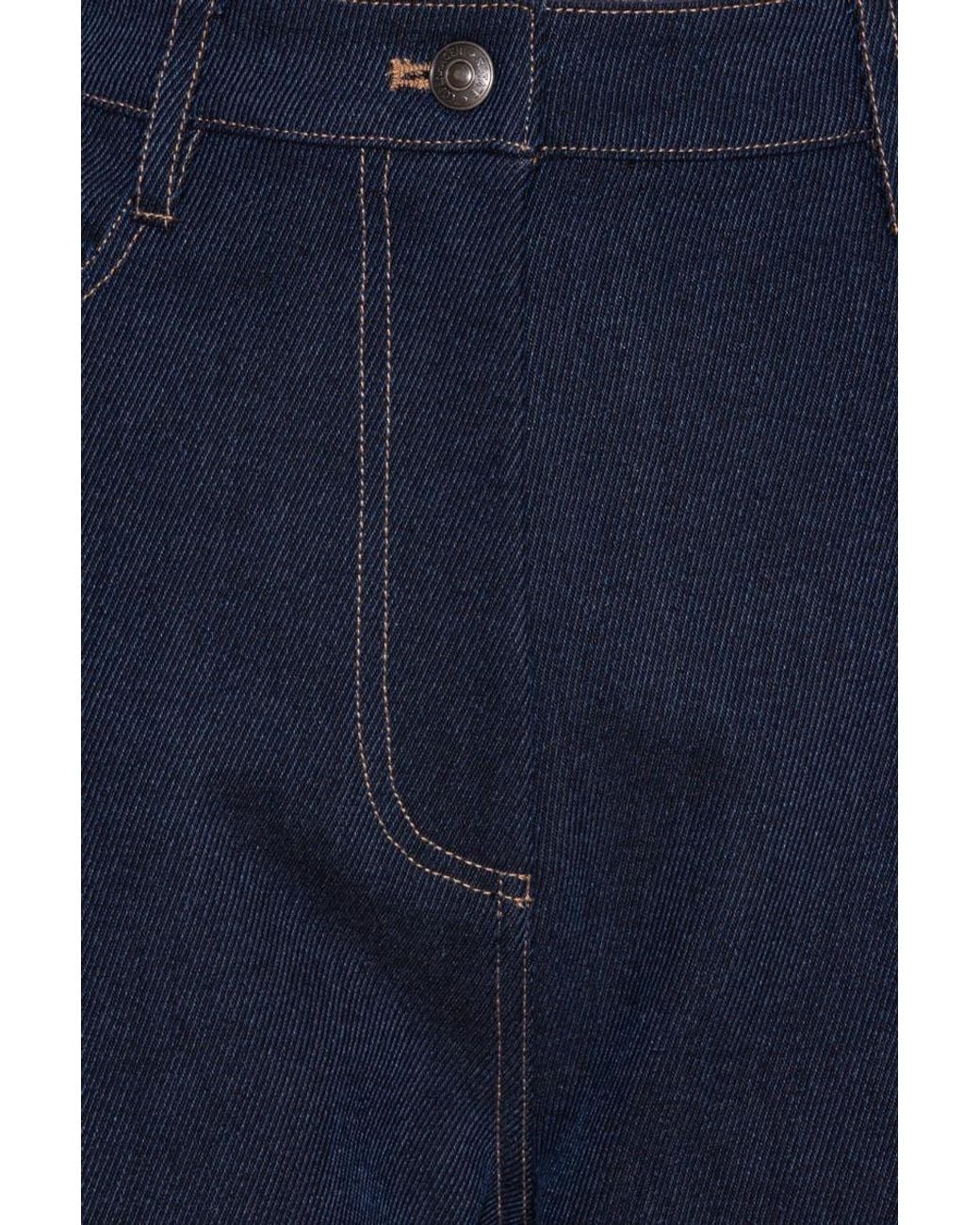 ROTATE BIRGER CHRISTENSEN Blue Straight-Leg Cotton-Blend Jeans