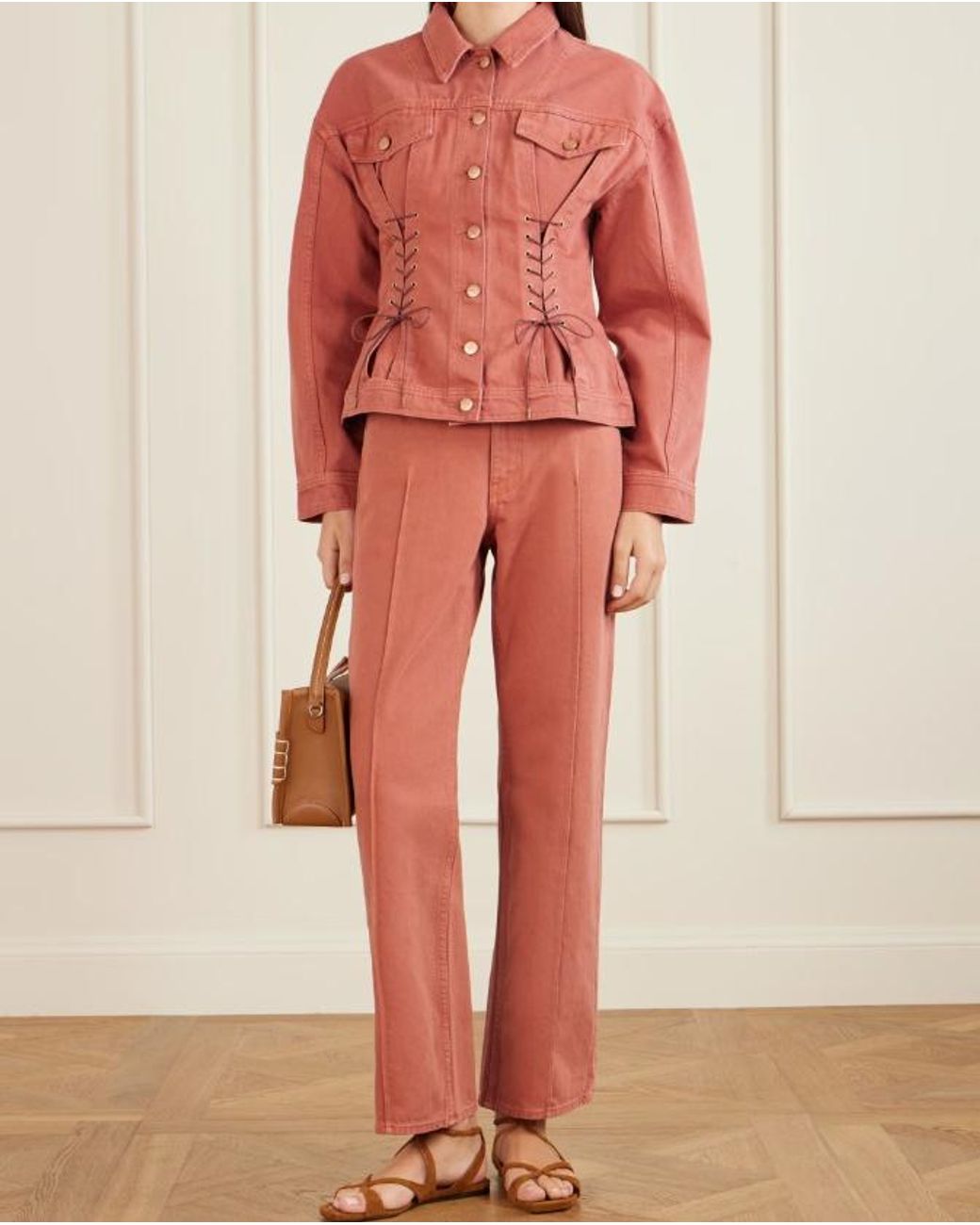 Ulla Johnson Pink Lace-Up Jacket