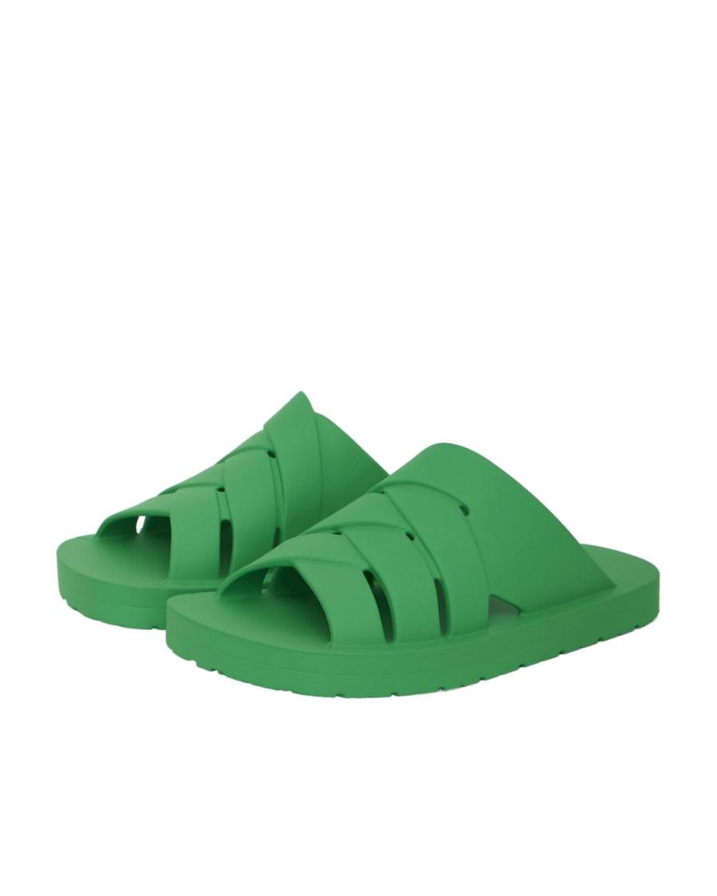Bottega Veneta Green Intreccio Slip-On Sandals for men