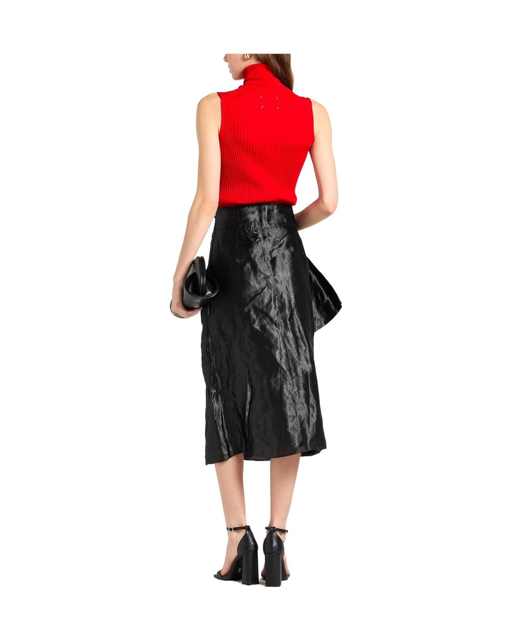 Maison Margiela Black Minimalist Metallic A-Line Skirt