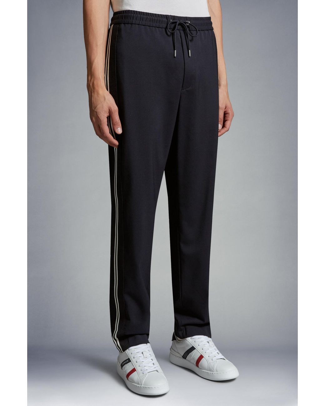 Moncler Blue Gabardine Jogging Trousers for men